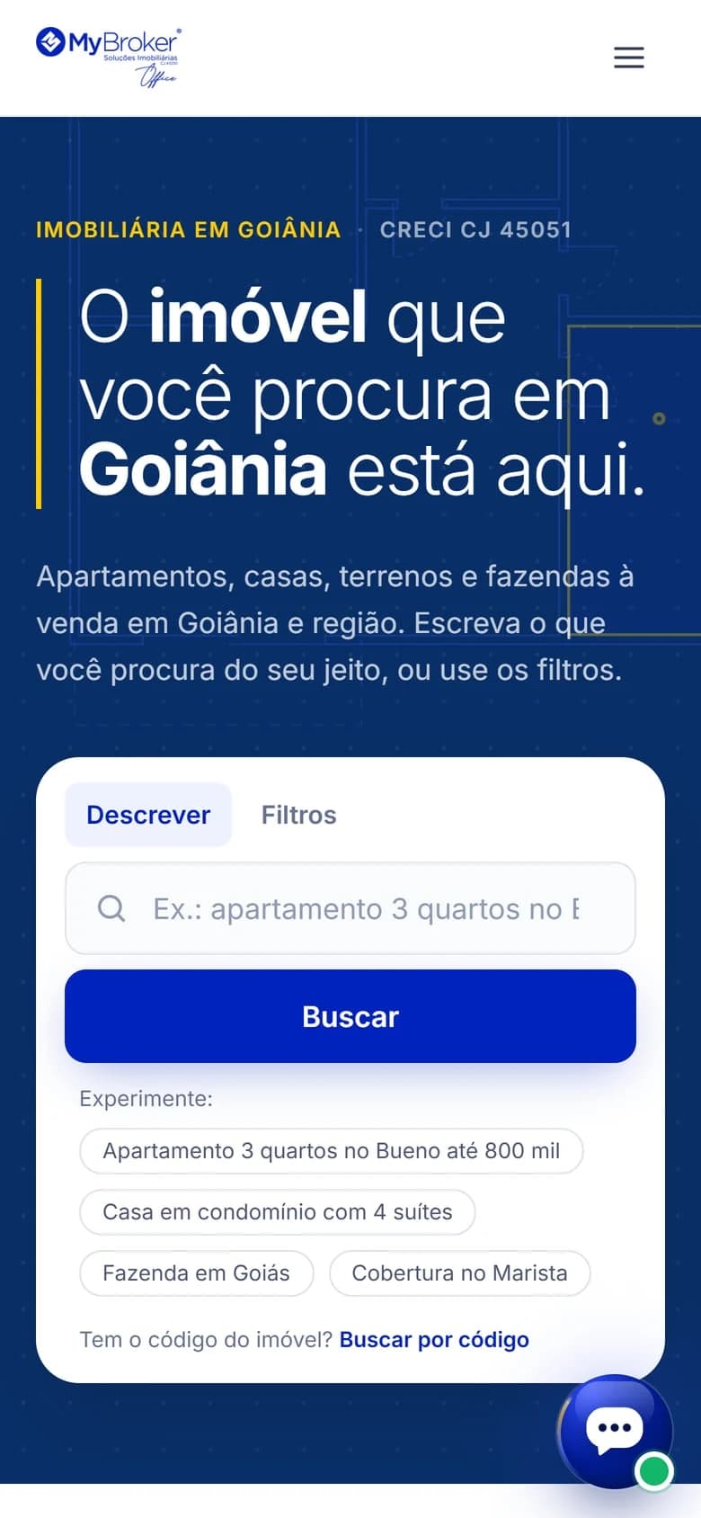 My Broker Office — Página inicial no celular