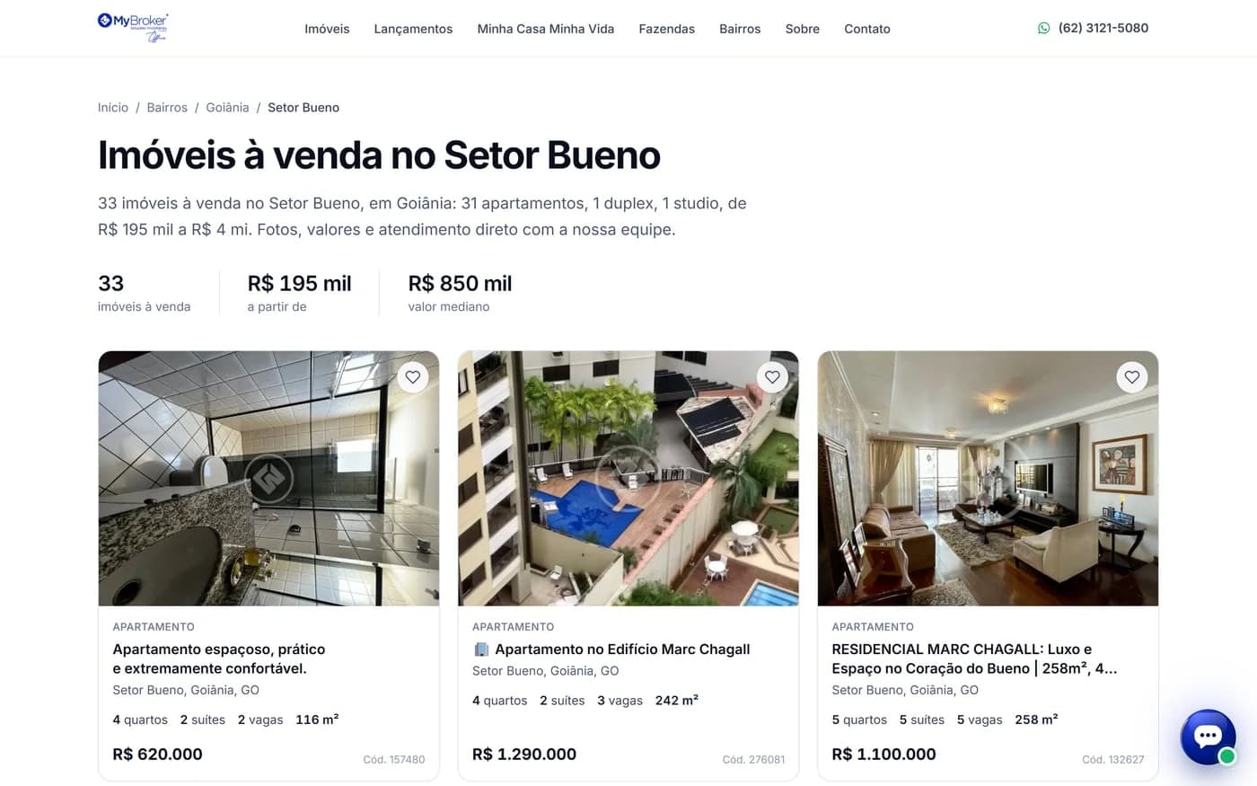 My Broker Office — Página de imóveis no Setor Bueno
