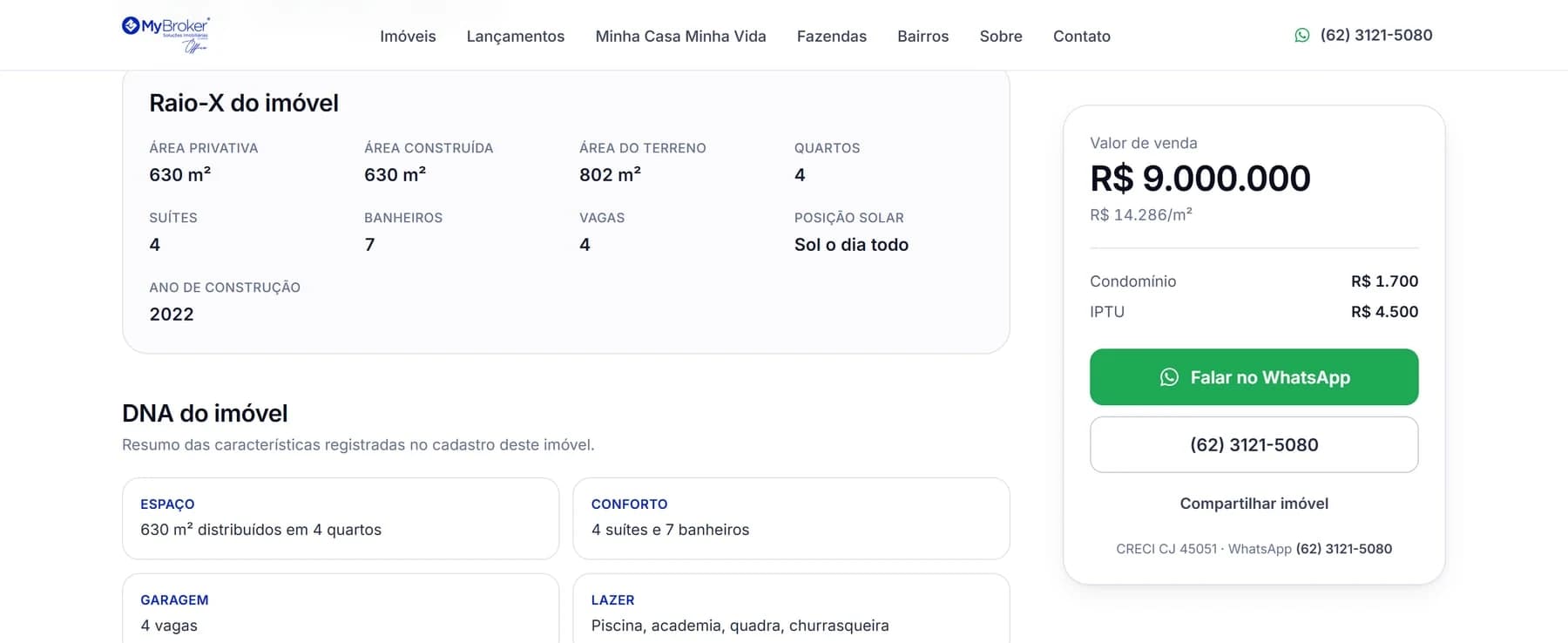 My Broker Office — Raio-X, DNA do imóvel e contato contextual