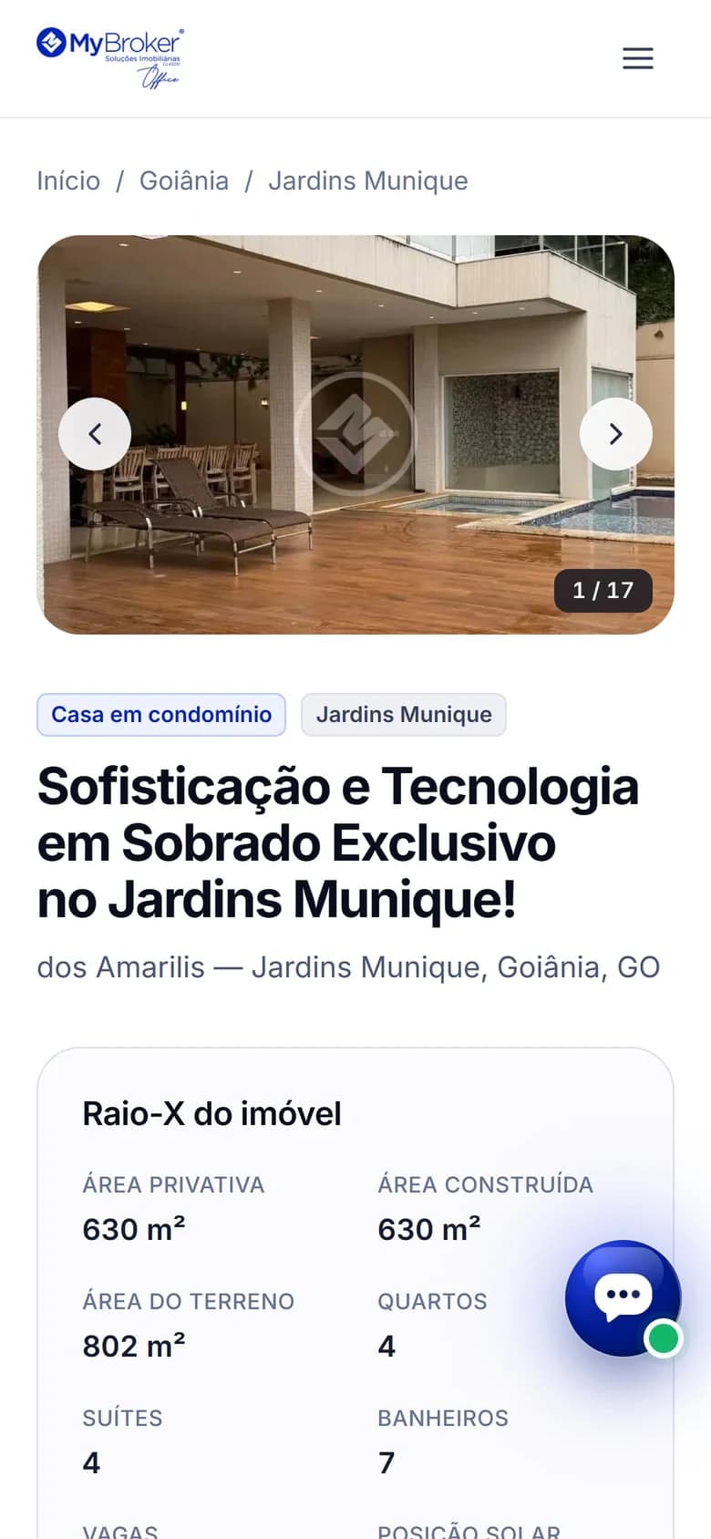 My Broker Office — Ficha do imóvel no celular